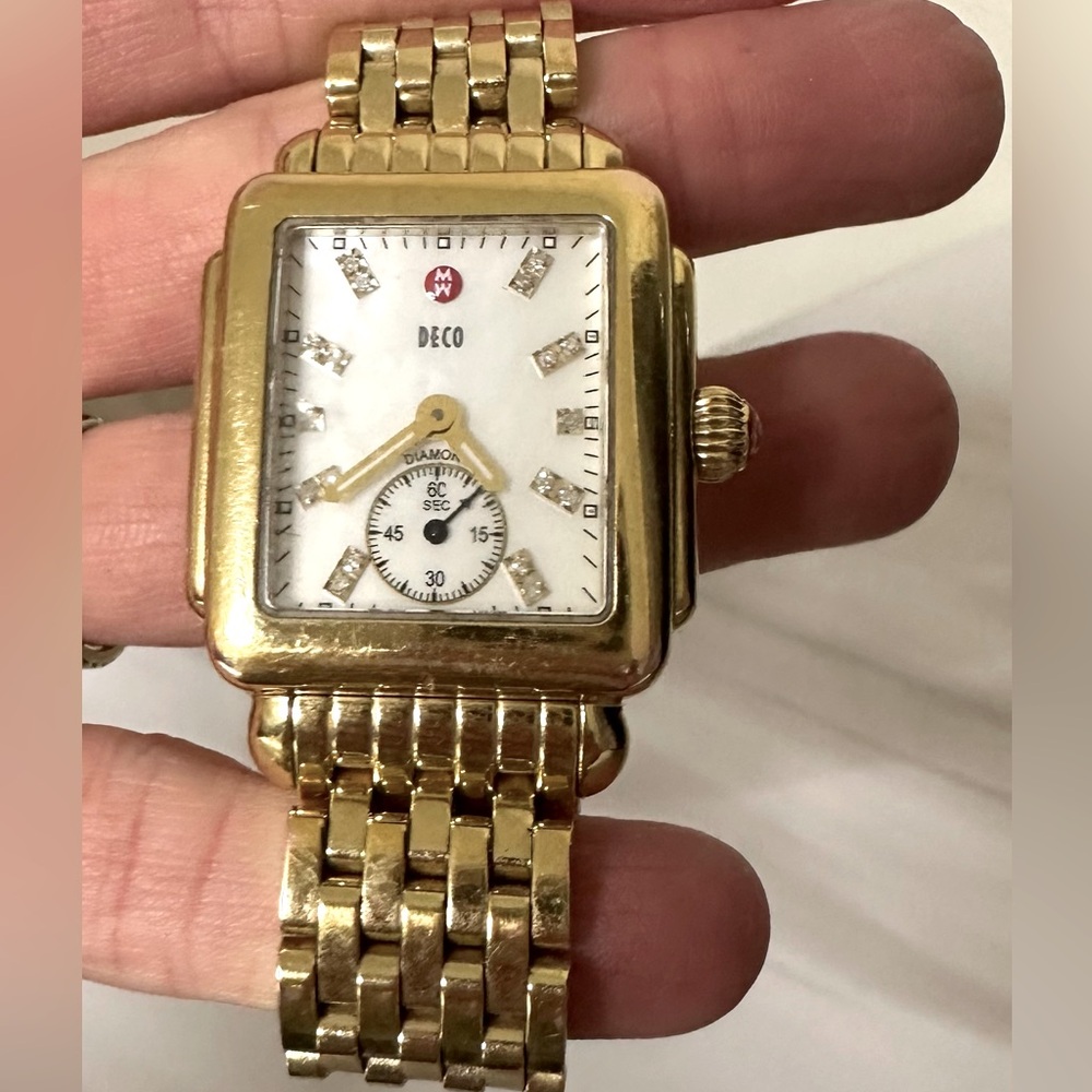 Michele yellow gold deco watch - works perfectly, read description
